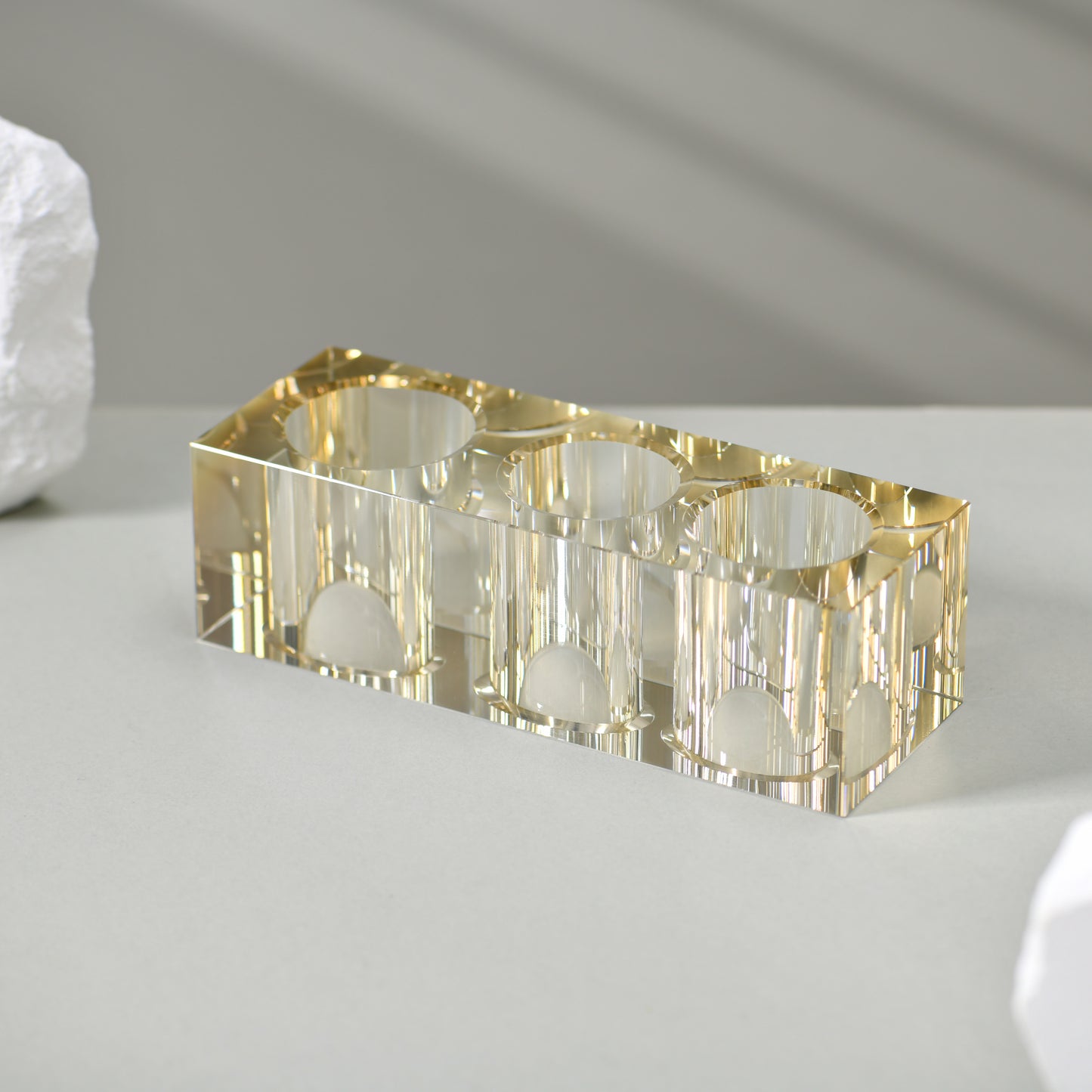 FIBO CHAMPAGNE 3 HOLE ELECTRIC TOOTHBRUSH HOLDER