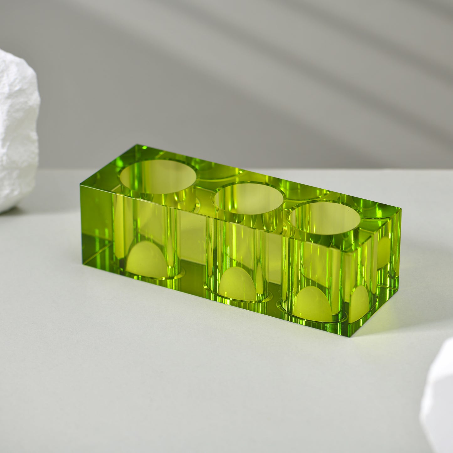 FIBO LIGHT GREEN 3 HOLE ELECTRIC TOOTHBRUSH HOLDER