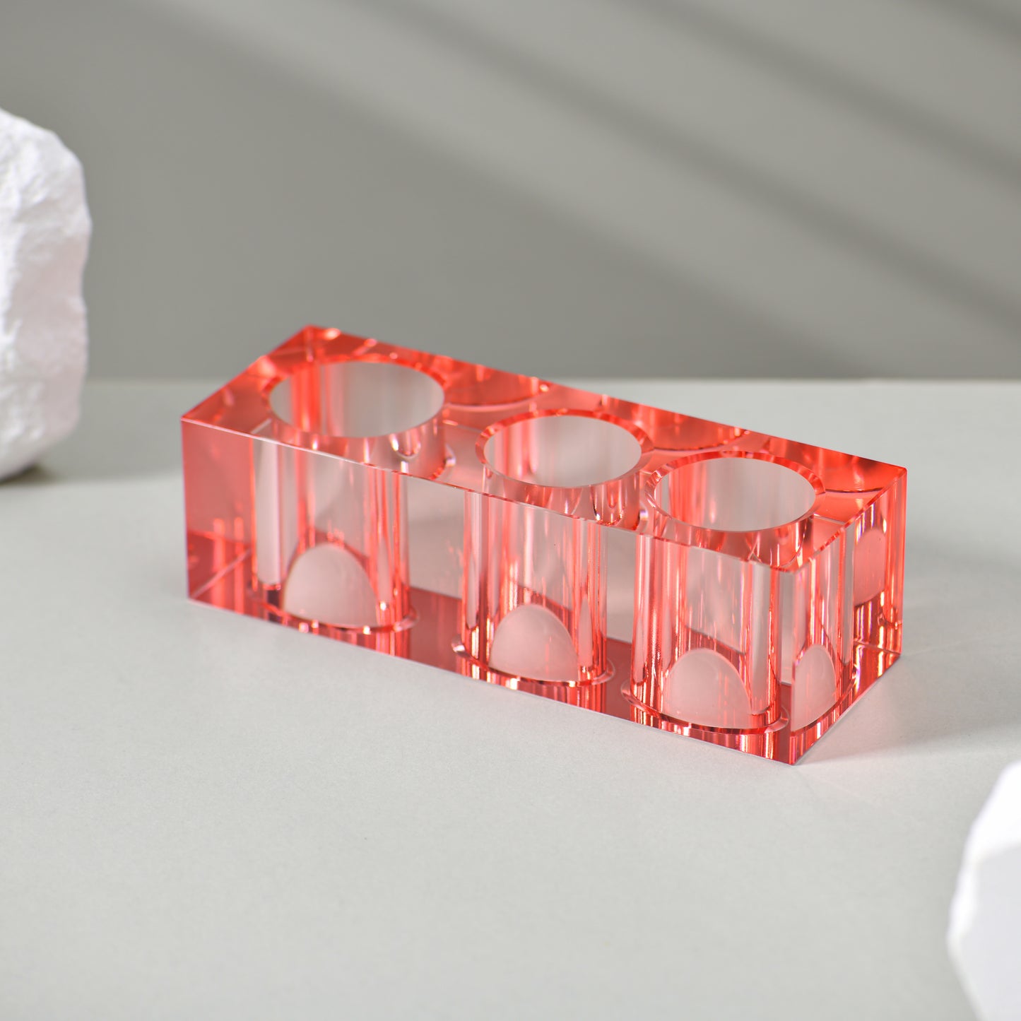 FIBO PINK 3 HOLE ELECTRIC TOOTHBRUSH HOLDER