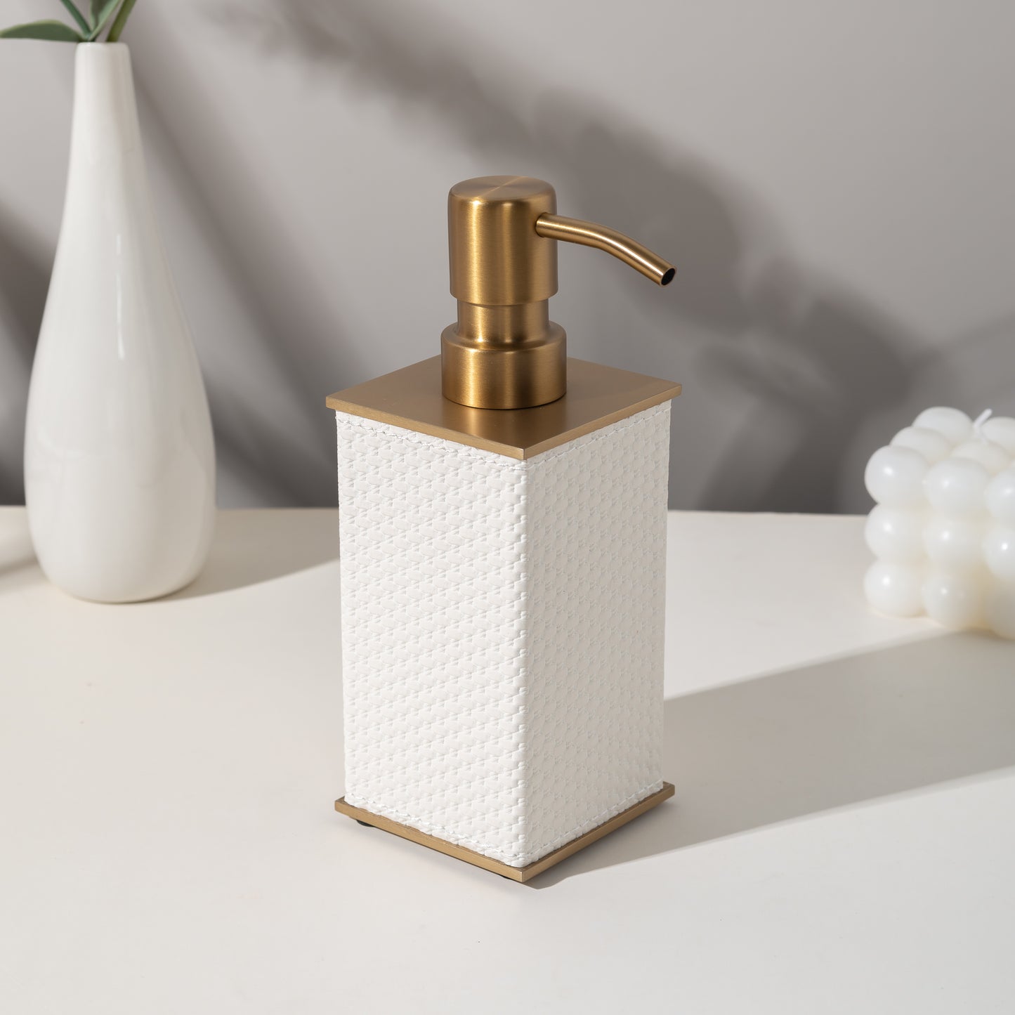 LAMON SQUARE IVORY SOAP DISPENSER