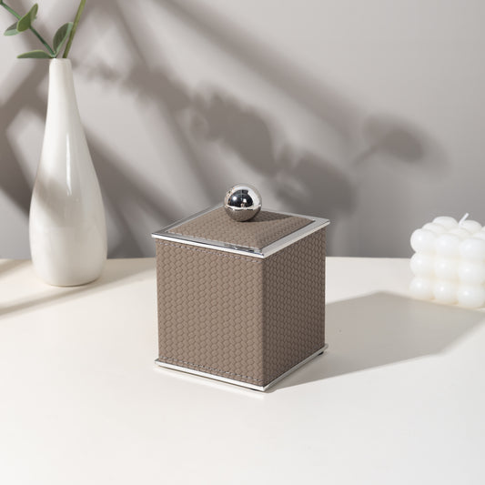 LAMON SQUARE GREIGE CANISTER