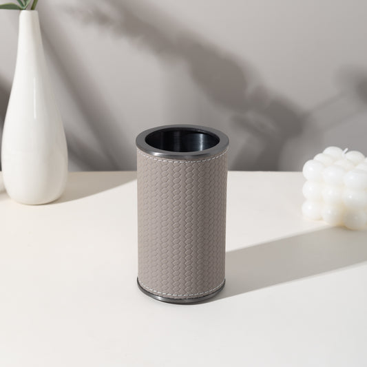 LAMON ROUND SILVER HAZE TOOTHBRUSH HOLDER