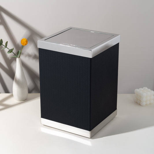 LAMON SQUARE INK SLATE TRASH CAN