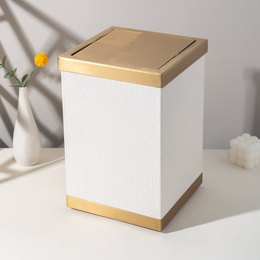 LAMON SQUARE IVORY TRASH CAN