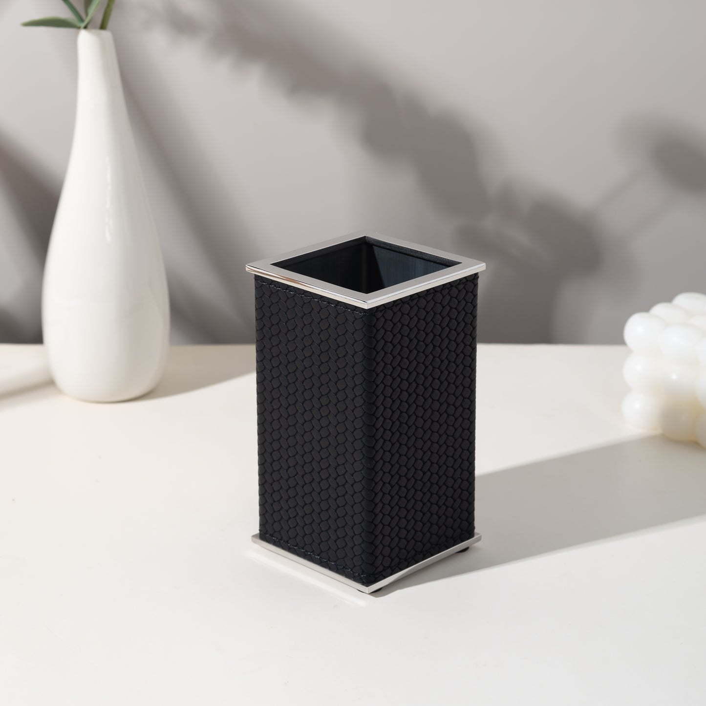LAMON SQUARE INK SLATE  BRUSH HOLDER