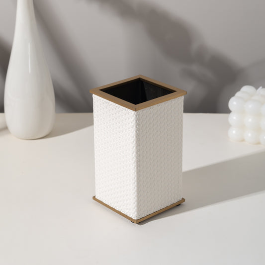 LAMON SQUARE IVORY BRUSH HOLDER