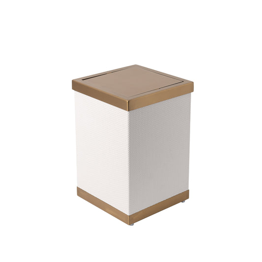 LAMON SQUARE IVORY TRASH CAN